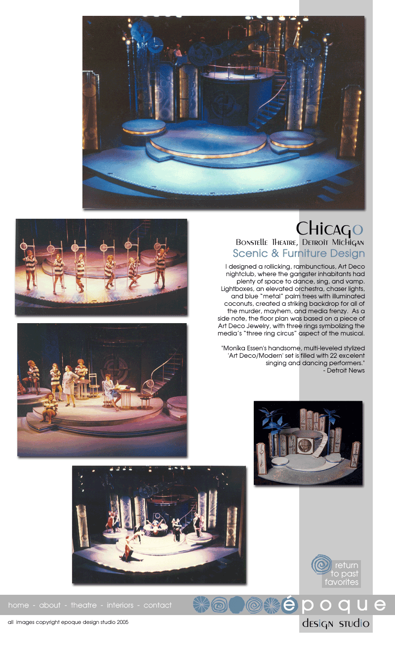 Set and Furniture Design for the musical Chicago