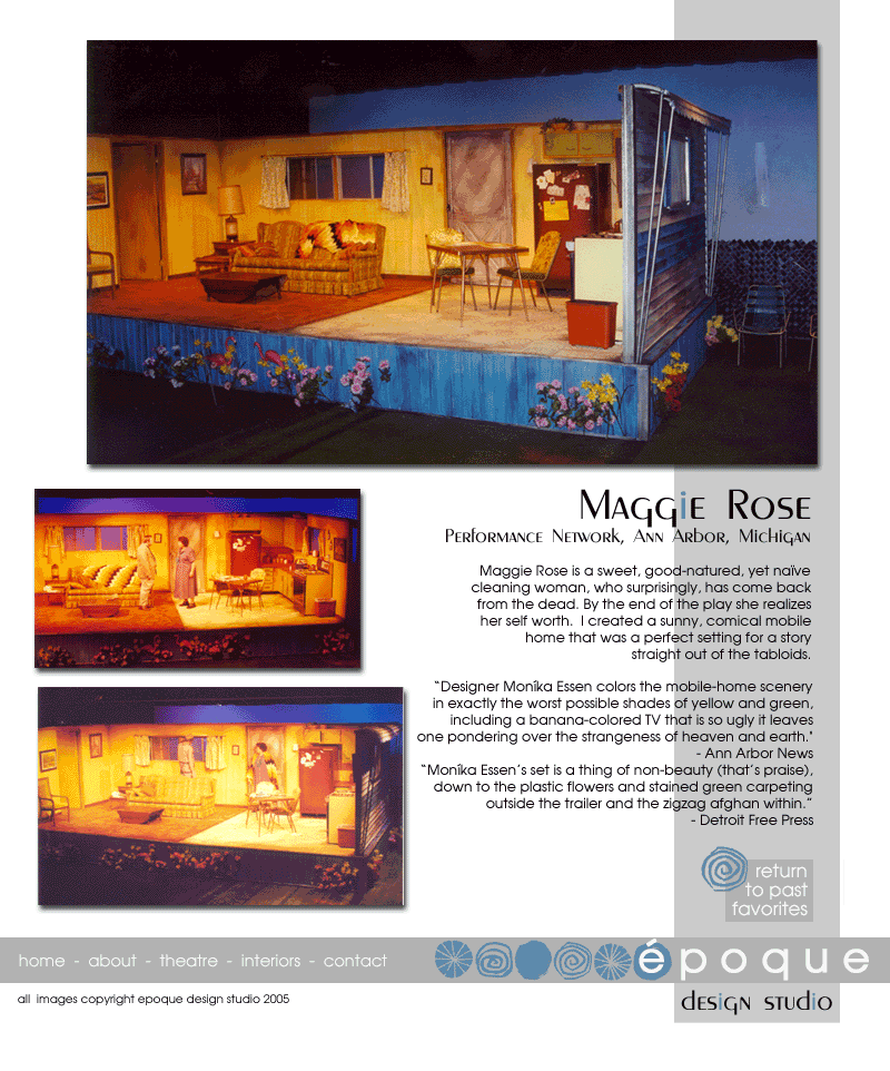 Scenic Design for the play Maggie Rose