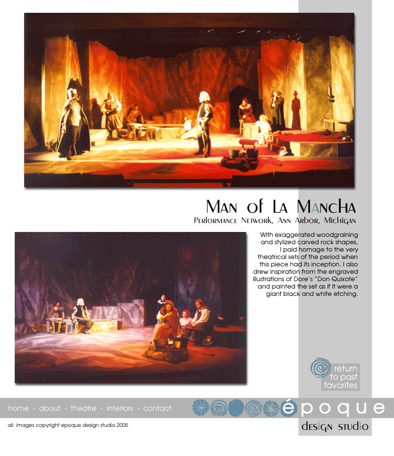 Scenic Design for the musical Man of La Mancha
