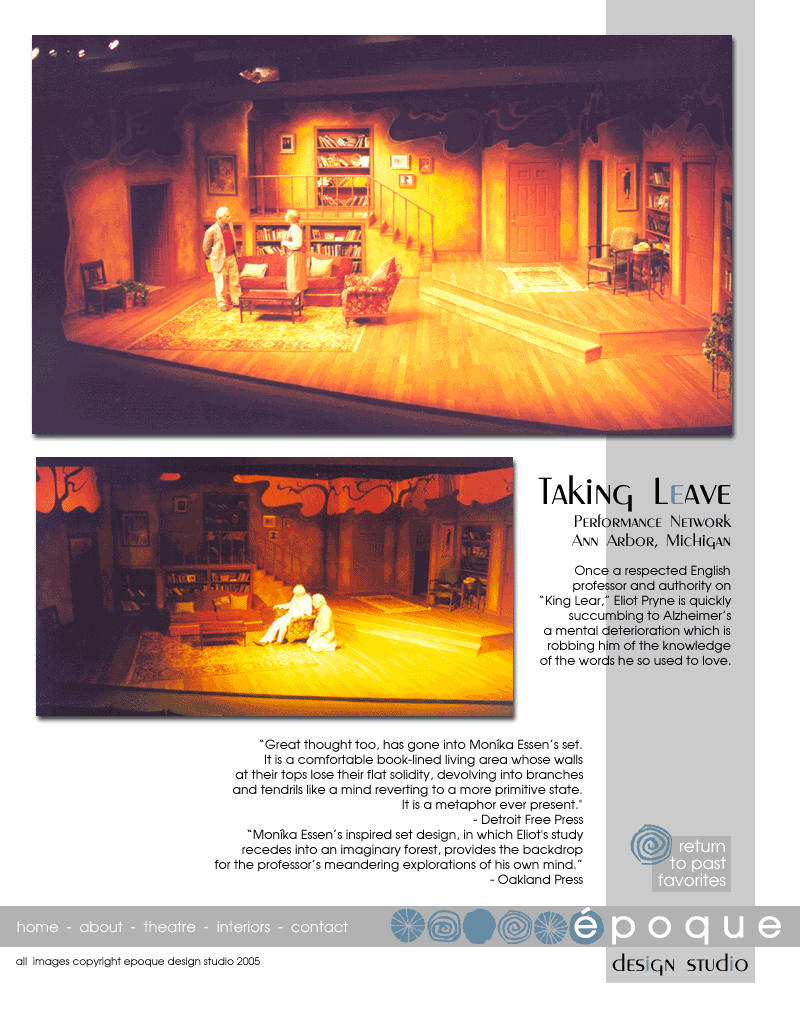 Scenic Design for the play Taking Leave